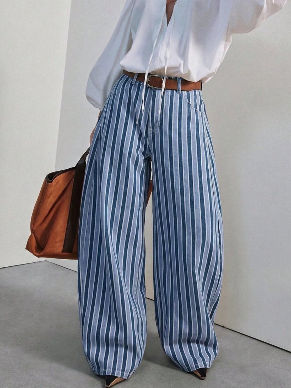 Multicolor Casual Women's Low Rise Baggy Barrel Denim Jean